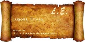 Lugosi Ervin névjegykártya